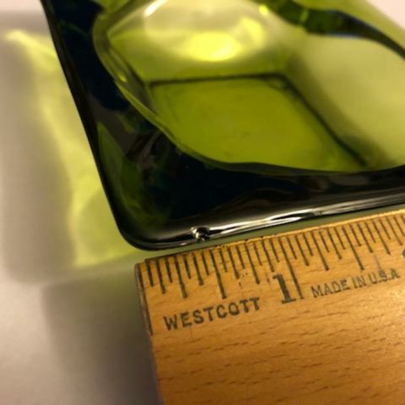 Vintage Anchor Hocking 1970s Avocado Green Square Glass Ashtray Mid Century - Picture 9 of 12